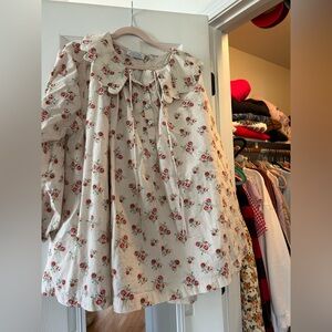 ZOCO Floral mini dress with pockets and scalloped collar, SZ. L